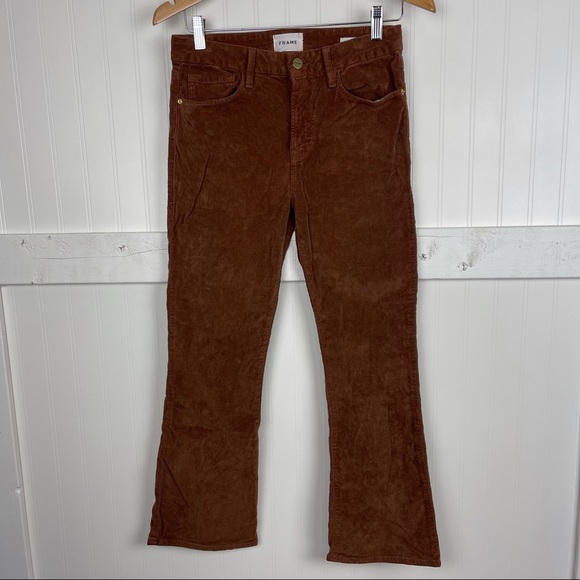 FRAME Le Crop Mini Boot Butterscotch Corduroy - Picture 2 of 6